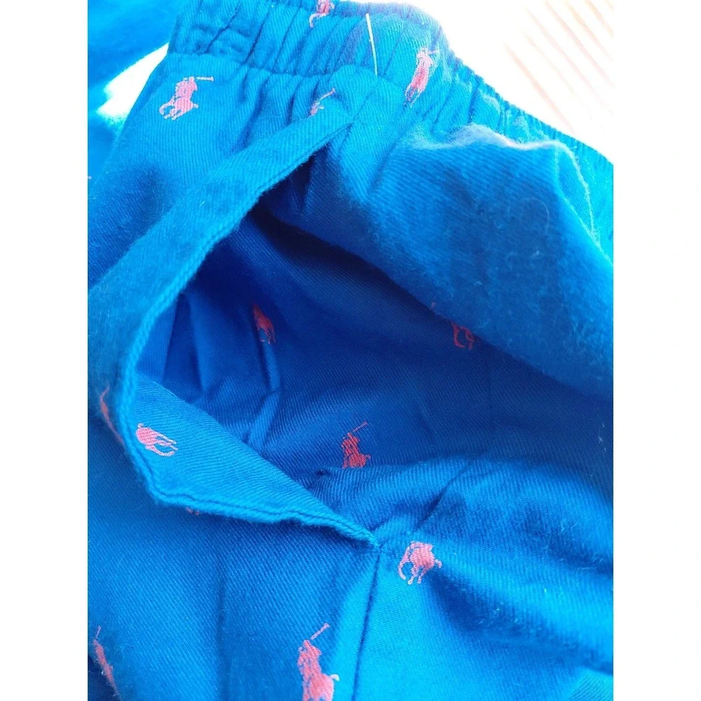 Polo‎ Ralph Lauren Sleepwear Mens Pants Blue Red Allover Pony Print Cotton